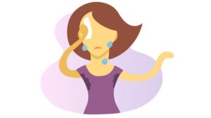 Nieuw medicijn voor overgangsklachten Sweating girl icon. Flat vector illustration. Isolated on white background.